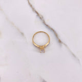 Anillo Solitario Churumbela 2.05gr / T6 3/4 / Circones Blancos Dos Oros Amarillo Blanco &