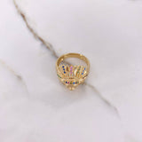 Anillo Indio 9.15gr / T10 / Circones Colores Oro Amarillo $