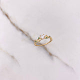 Anillo Solitario Espinas 1.8gr / T6 1/4 / Circones Verdes Blanco Oro Amarillo $