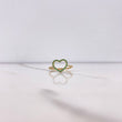 Anillo Silueta Corazon 1.45gr / T7 / Circones Verdes Blancos Oro Amarillo $