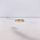 Anillo Corazones 1.1gr / T7 / Circones Verdes Blancos Oro Amarillo $