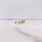 Anillo Solitario Espinas 1.8gr / T6 1/4 / Circones Blancos Oro Amarillo $