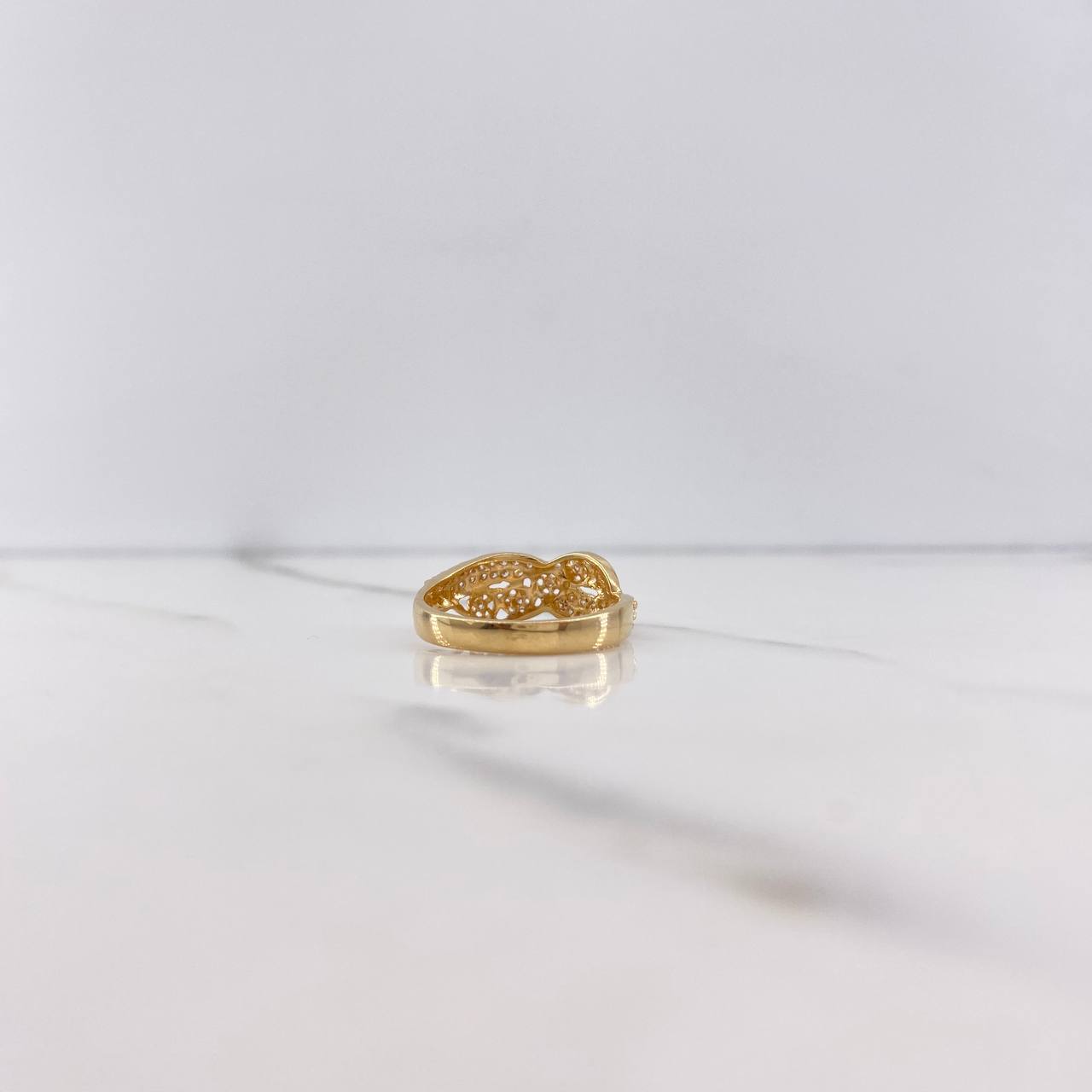 Anillo Infinito 3gr / T6 3/4 / Circones Blancos Oro Amarillo &