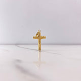 Dije Cruz Cristo 1.3gr / 3cm / Baston Rayado Oro Amarillo $