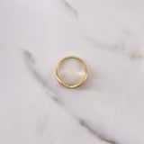 Anillo Linea Cruzada 2.45gr / T7 1/4 / Circones Blancos Oro Amarillo $