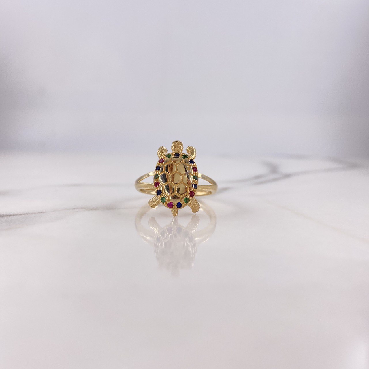 Anillo Tortuga 4.6gr / T7 1/4 / Articulada Circones Colores Oro Amarillo $