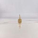 Dije Marco Letra N 0.4gr / 1.5cm / Liso Oro Amarillo $