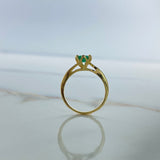 Anillo Solitario 2.15gr / 5 3/4 / 2.3cm / Curvo Esmeralda 70pts Seis Garras Oro Amarillo (Joya) $