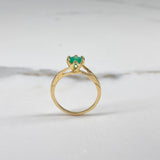 Anillo Solitario 2.15gr / 5 3/4 / 2.3cm / Curvo Esmeralda 70pts Seis Garras Oro Amarillo (Joya) $