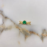 Anillo Solitario 3.9gr / 7 1/4 / 2.5cm / Glamurosa Esmeralda 65pts Oro Amarillo (Joya) $