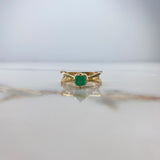 Anillo Solitario 3.9gr / 7 1/4 / 2.5cm / Glamurosa Esmeralda 65pts Oro Amarillo (Joya) $