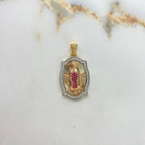 Dije Virgen Guadalupe 6.35gr / 3.5cm / Circones Blancos Fucsia Verde Dos Oros Amarillo Blanco &