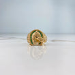 Anillo Herradura Caballo 7.35gr / T9 3/4 / Circones Verdes Oro Amarillo &