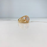 Anillo Sello RX 6.60gr / 9 3/4 / Circones Blancos Tres Oros &