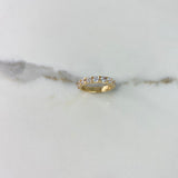 Anillo Puente 5.4gr / T5 3/4 / Solitario Circones Blancos Oro Amarillo &