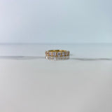 Anillo Puente 5.4gr / T5 3/4 / Solitario Circones Blancos Oro Amarillo &