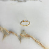 Anillo Solitario Arco 1.9gr / T6 1/4 / Circones Blancos Dos Oros Amarillo Blanco &