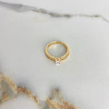 Anillo Solitario Churumbela 3.45gr / T7 1/2 / Circones Blancos Oro Amarillo &