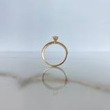 Anillo Solitario Churumbela 1.75gr / T6 1/4 / Circones Blancos Oro Amarillo &