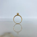 Anillo Solitario 2.15gr / T6 / Circones Blancos Oro Amarillo &