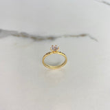 Anillo Solitario 2.8gr / T6 / Circones Blancos Oro Amarillo &