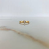 Anillo Solitario Arco 1.8gr / T7 / Circones Blancos Oro Amarillo &