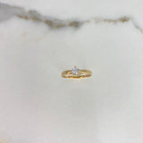 Anillo Arco 1.75gr / T6 1/2 / Solitario Circon Blanco Oro Amarillo &