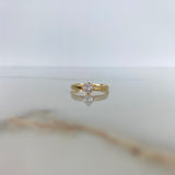 Anillo Arco 1.75gr / T6 1/2 / Solitario Circon Blanco Oro Amarillo &