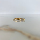 Anillo Solitario Churumbela 1.9gr / T6 / Circones Blancos Oro Amarillo &