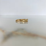 Anillo Solitario 2.2gr / T7 1/2 / Liso Circon Blanco Oro Amarillo &