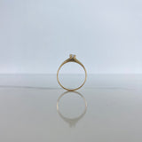 Anillo Solitario 2.2gr / T7 1/2 / Liso Circon Blanco Oro Amarillo &