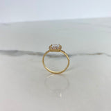 Anillo Solitario Halo 3.25gr / T8 1/4 / Circones Blancos Oro Amarillo &