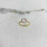 Anillo Solitario Halo 3.25gr / T8 1/4 / Circones Blancos Oro Amarillo &