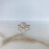 Anillo Solitario Halo 3.25gr / T8 1/4 / Circones Blancos Oro Amarillo &