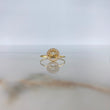 Anillo Circulo Flor 1.4gr / T7 3/4 / Circones Blancos Oro Amarillo &