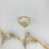 Anillo Mariposa 1.6gr / T7 1/4 / Circones Blancos Oro Amarillo &