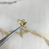 Anillo Mariposa 1.6gr / T7 1/4 / Circones Blancos Oro Amarillo &