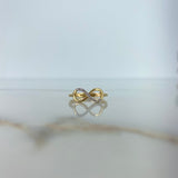 Anillo Infinito 2gr / T7 1/4 / Circones Blancos Dos Oros Amarillo Blanco &