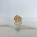 Anillo Sello Caballo 3.45gr / T10 1/4 / Dos Oros Amarillo Blanco &