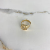 Anillo Sello Caballo 3.45gr / T10 1/4 / Dos Oros Amarillo Blanco &