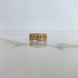 Anillo Entrelazado 4gr / T7  / Circones Blancos Colores Oro Amarillo &