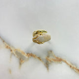 Anillo Pantera 5.75gr / T5 3/4 / Circones Blancos Fucsias Oro Amarillo $