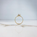 Anillo Solitario  1.2gr / T8 1/2 / Corazones Circon Blanco Oro Amarillo &