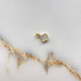 Dije Trebol VCyA 0.9gr / 1.5cm / Nacar Blanco Oro Amarillo +4 $