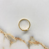 Anillo Dos Corazones 1.85gr / T6 / Circones Blancos Dos Oros Amarillo Blanco &