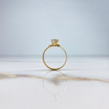 Anillo Solitario  1.5gr / T7 1/4 / Corazones Circon Blanco Oro Amarillo &