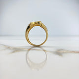 Anillo Herradura Caballo 8.45gr / T9 1/2 / Circones Blancos Dos Oros Amarillo Blanco &