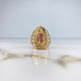 Anillo Virgen Guadalupe Silueta 12.15gr / T11 3/4 / Circones Blancos Azules Fucsias Oro Amarillo $