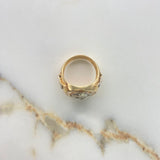 Anillo Herradura Caballo 10.75gr / T10 1/4 / Circones Blancos Dos Oros Amarillo Blanco (Oferta) &