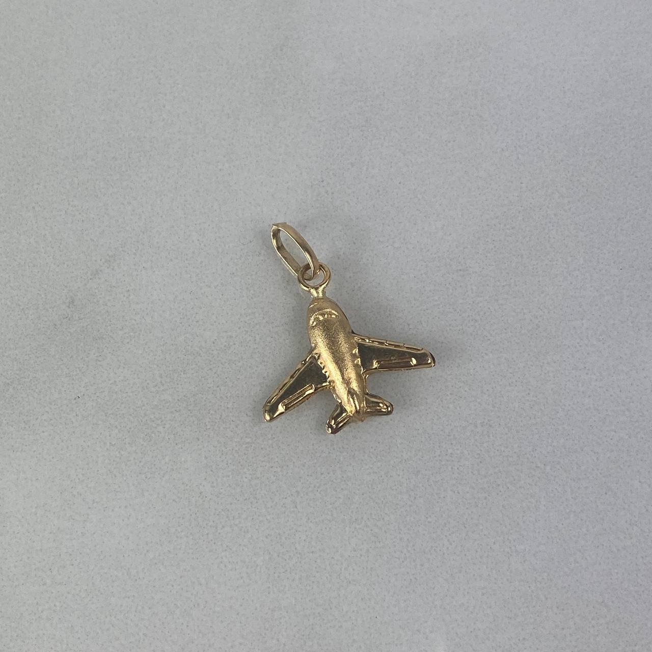 Dije Avion 0.55gr / 2cm / Troquelado Oro Amarillo $